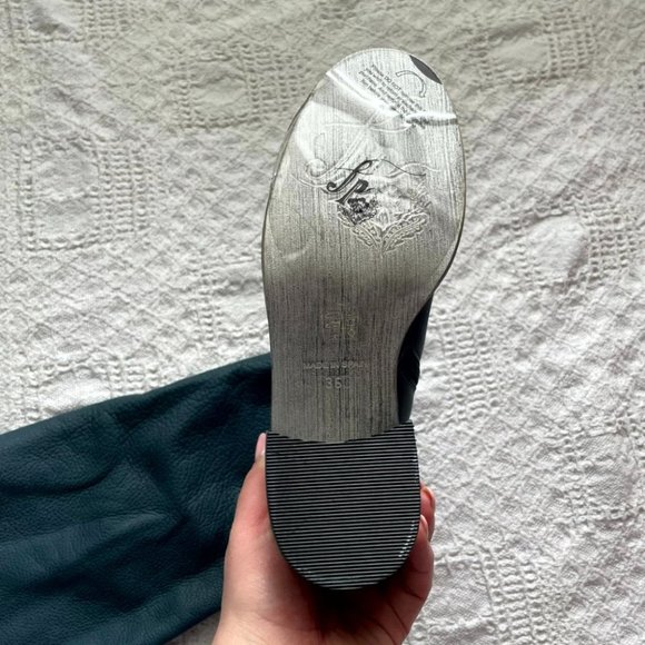 Free People Tall Slouch Boots Black Distressed Leather Block Heels 36 - Picture 7 of 9